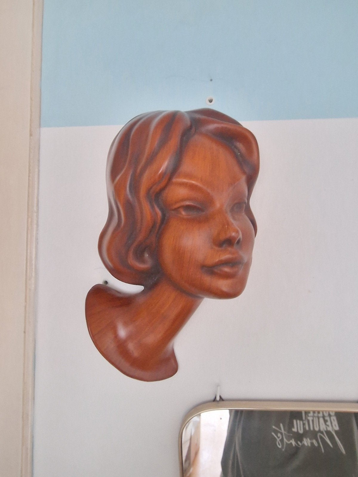 Vintage Mid Century Raumschmuck wandhoofdje wandmasker, Ophalen of Verzenden, Huis en Inrichting