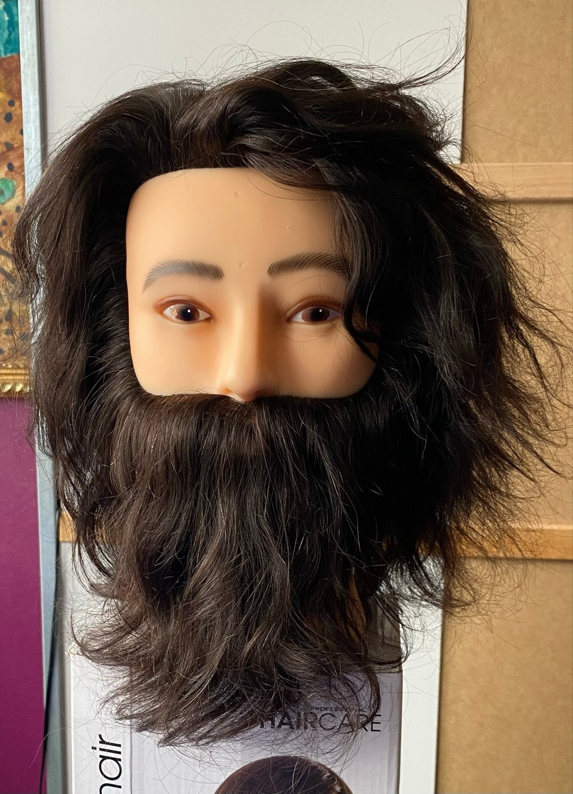 Kappers oefenhoofd met baard en lang haar, Ophalen of Verzenden, Zo goed als nieuw, Overige typen