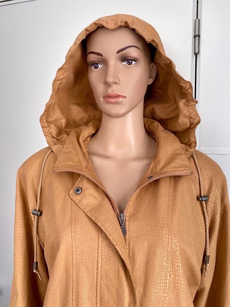 H286 Witteveen maat M/L=38/40/42 parka tussenjas lange jas, Maat 38/40 (M), Beige, Ophalen of Verzenden, Zo goed als nieuw