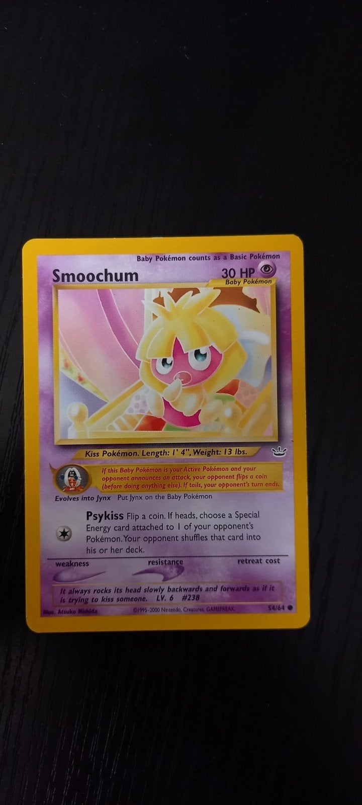 Pokémon Kaart Smoochum 54/64 - Neo Revelation, Ophalen of Verzenden, Gebruikt, Losse kaart