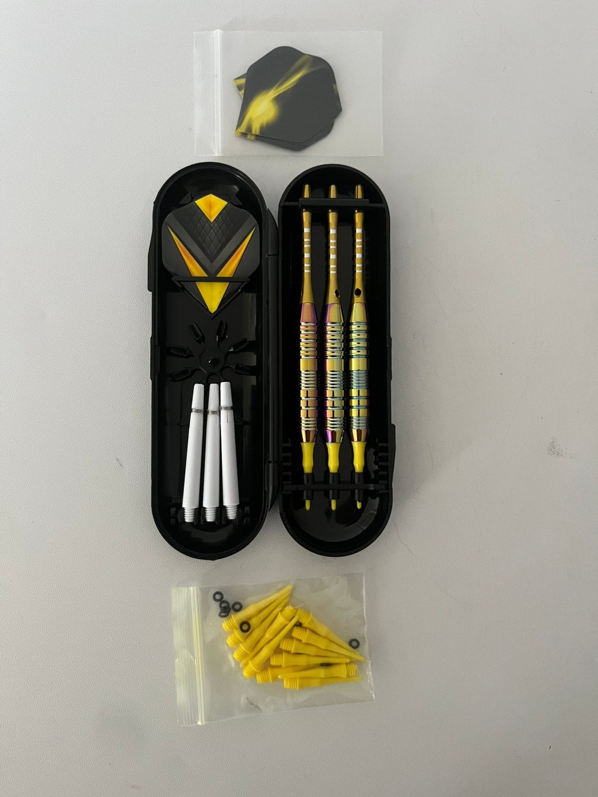 Nieuwe set softtip dartpijlen 21 gram, gratis opbergbox, Ophalen of Verzenden, Nieuw, Pijlen, Soft tip