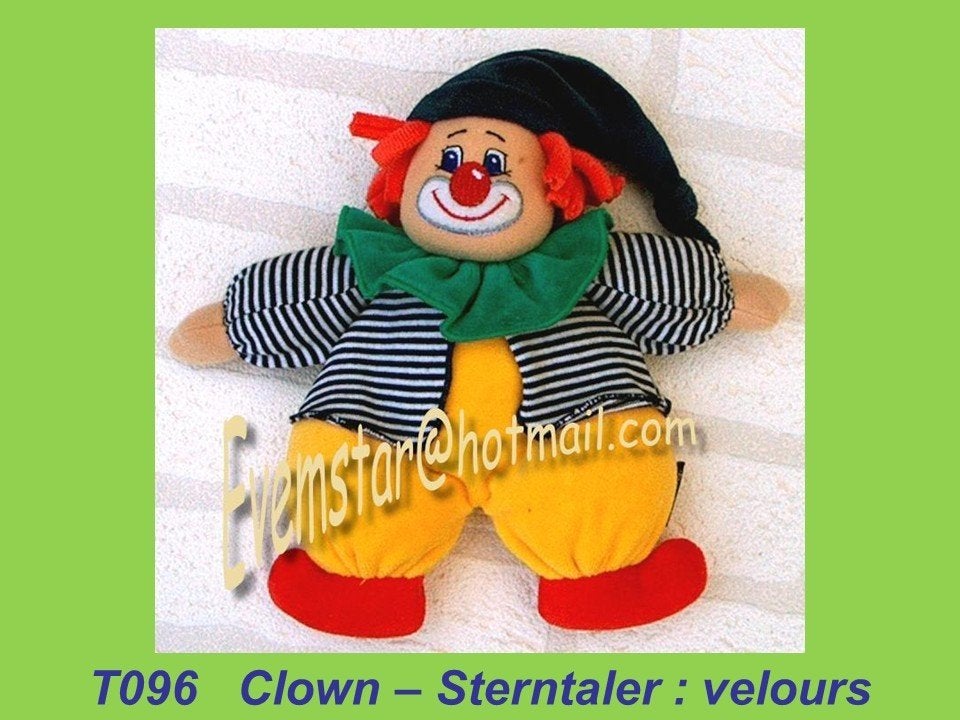 T096 Pop / Clown - Sterntaler : geel velours clowntje, Ophalen, Zo goed als nieuw, Overige typen