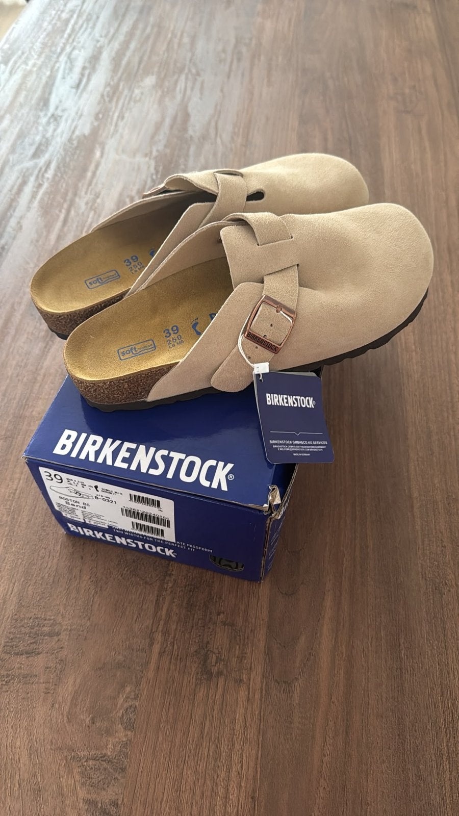 Nieuwe Birkenstock Boston Clogs - Maat 39, Ophalen of Verzenden, Nieuw, Beige, Instappers