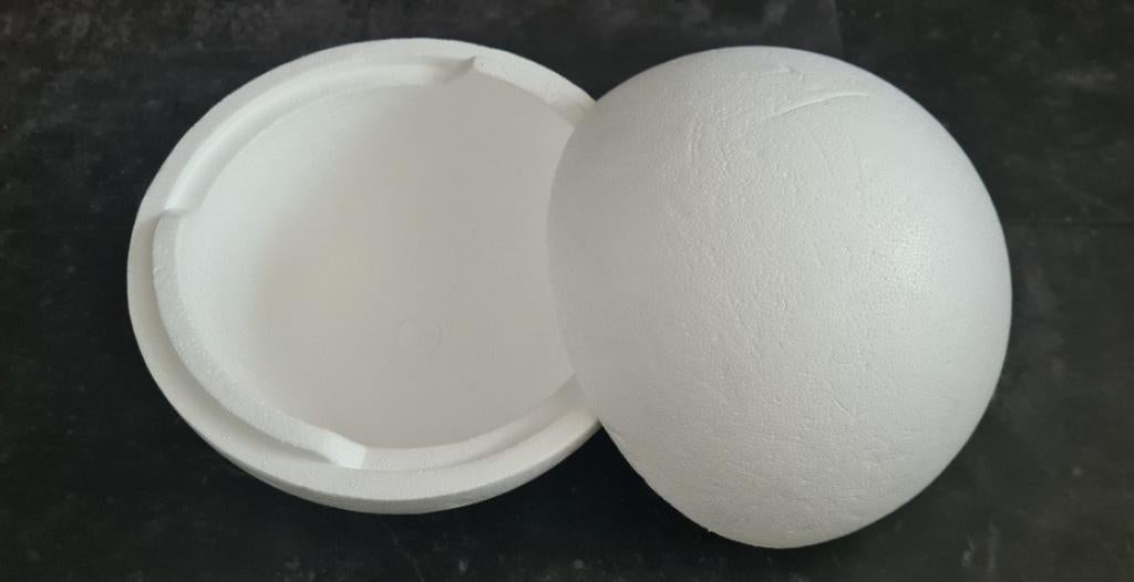 Piepschuim bal 2-delig -  20 cm, Hobby en Vrije tijd, Knutselen, Ophalen of Verzenden, Nieuw, Overige typen