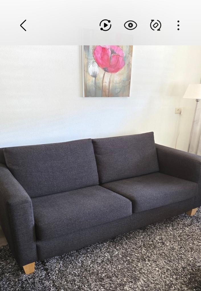 2 zits bank stof, Gebruikt, 90 cm, Grijs, Tweepersoons