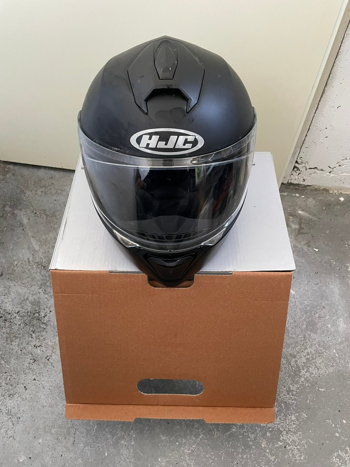 Zwarte intergraal HJC I90 motorhelm, Motoren, Kleding | Motorhelmen, HJC, Ophalen of Verzenden, Integraalhelm, S