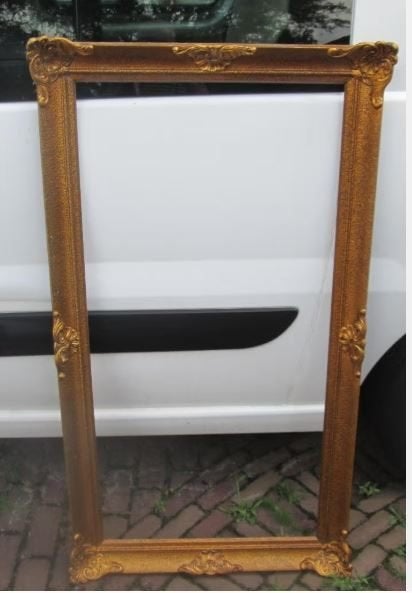 Mooie Antieke vergulde houten Barok Lijst - 134x74 / 120x60, Huis en Inrichting, Woonaccessoires | Lijsten, Ophalen, Met sierrand