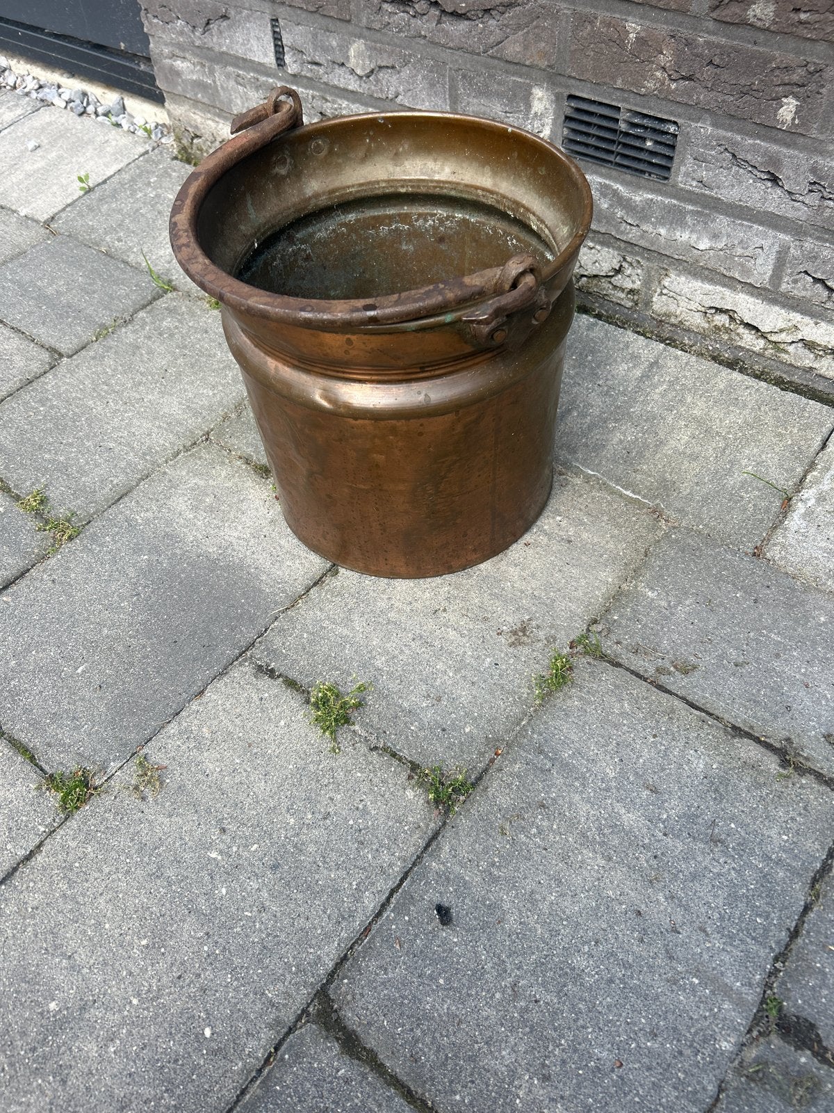 Antieke Koperen Emmer met Handvat, Antiek en Kunst, Ophalen, Koper