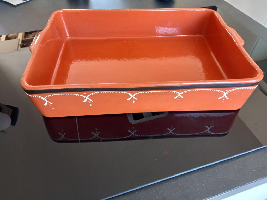 Handgemaakte Keramieken Ovenschaal - 40x28x8 cm, Ophalen, Gebruikt, Keramiek, Schaal of Schalen