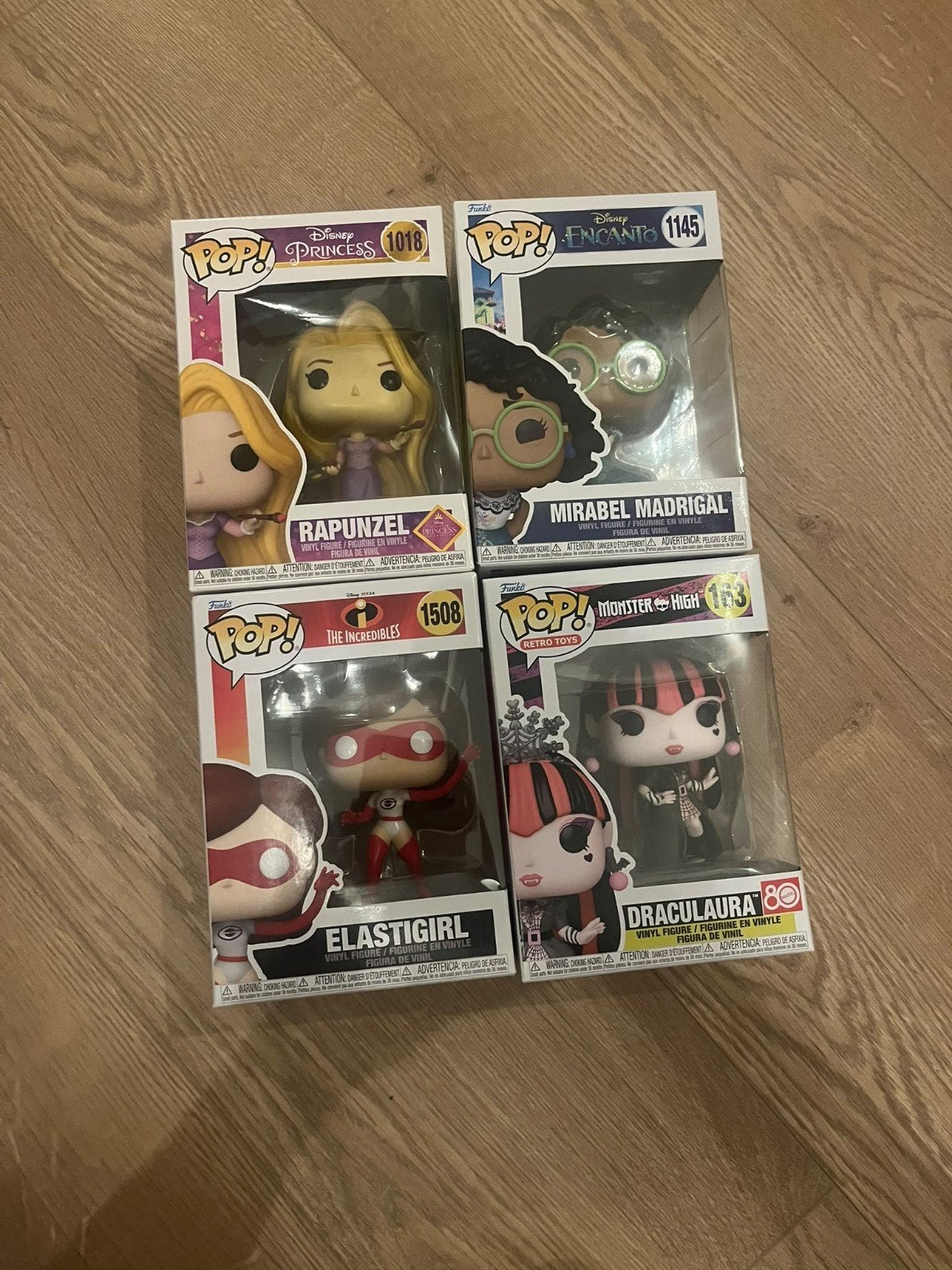 4x Nieuwe Funko Pop Rapunzel, Mirabel, Elastigirl, Draculaur, Ophalen of Verzenden, Nieuw, Jongen of Meisje