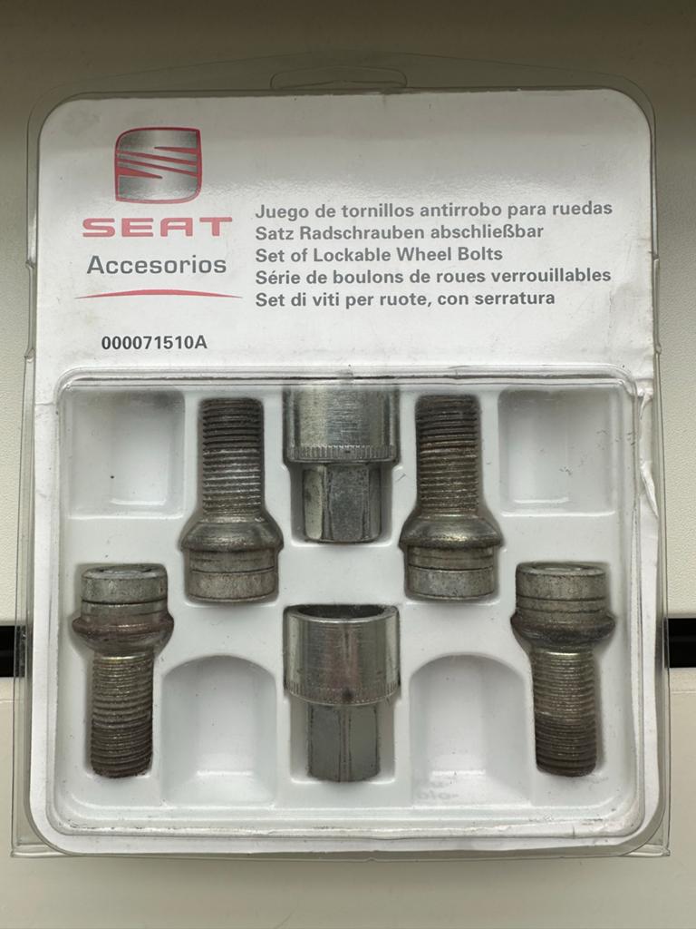 SEAT Wielbouten Set - Anti-diefstal (M14 x 1,5 x 27), Ophalen of Verzenden, Gebruikt, Seat