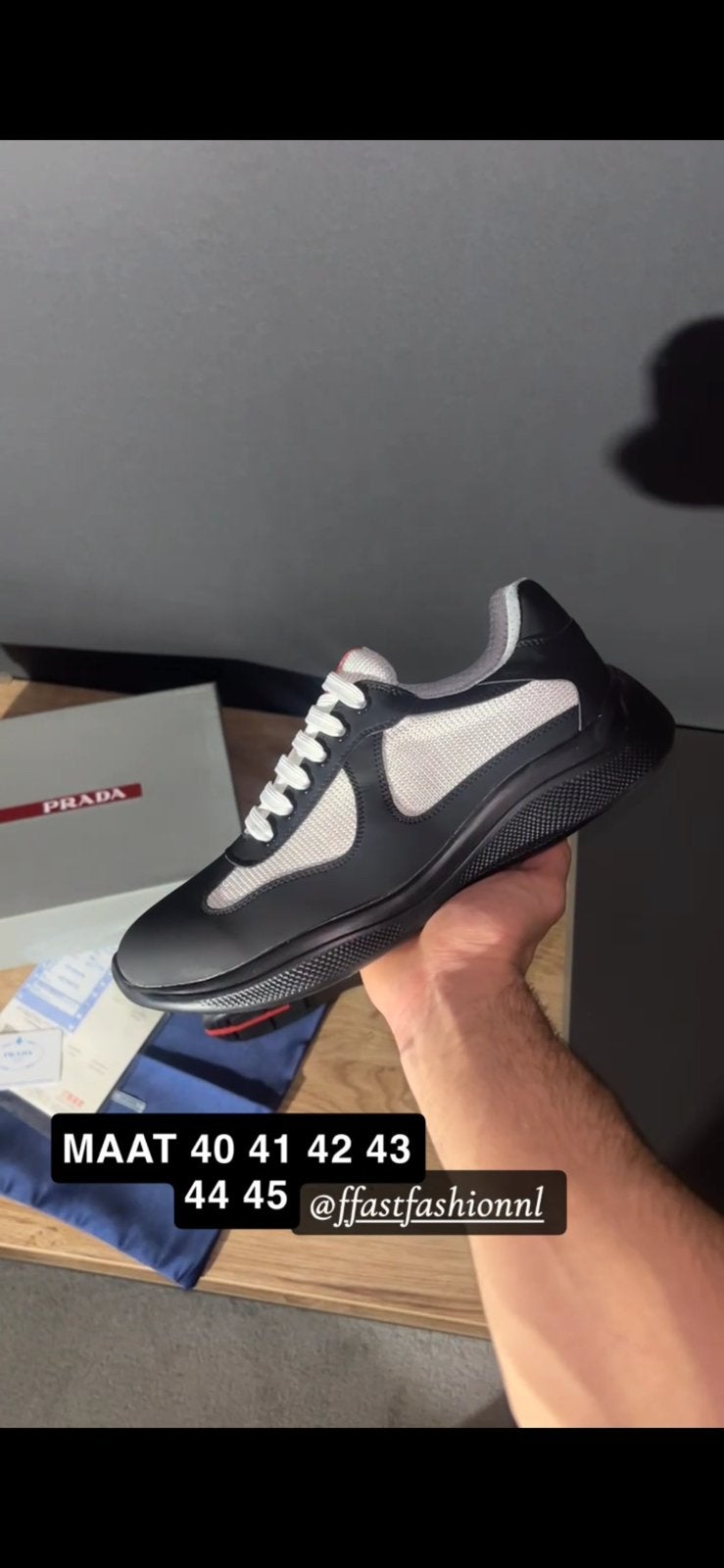 Prada Cup MAAT 40 41 42 43 44 45, Kleding | Heren, Schoenen, Ophalen of Verzenden, Zo goed als nieuw, Zwart