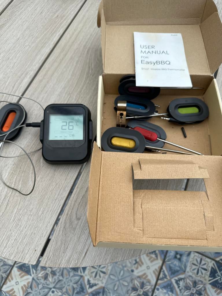 EasyBBQ Smart Draadloze BBQ Thermometer met 6 Probes, Tuin en Terras, Barbecue-accessoires, Gebruikt, Ophalen of Verzenden