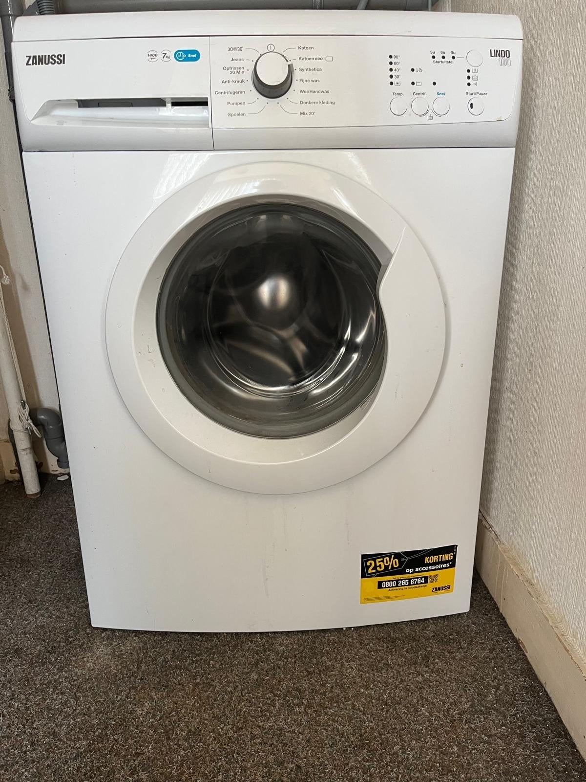 Zanussi Lindo 100 Wasmachine 7 kg - ZWF71440W, Witgoed en Apparatuur, Ophalen, 6 tot 8 kg, Voorlader, Kort programma