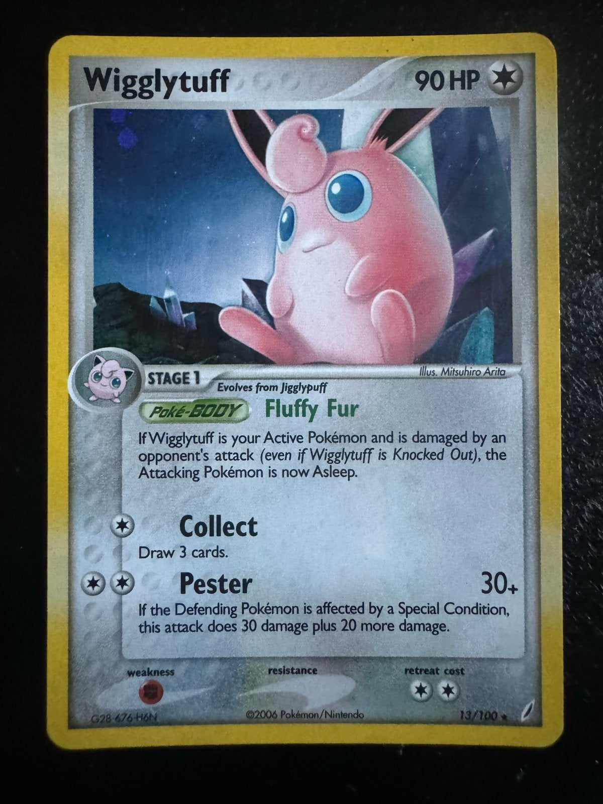 Wigglytuff #13 Crystal Guardians holo Pokémon Kaart, Ophalen of Verzenden, Gebruikt, Losse kaart