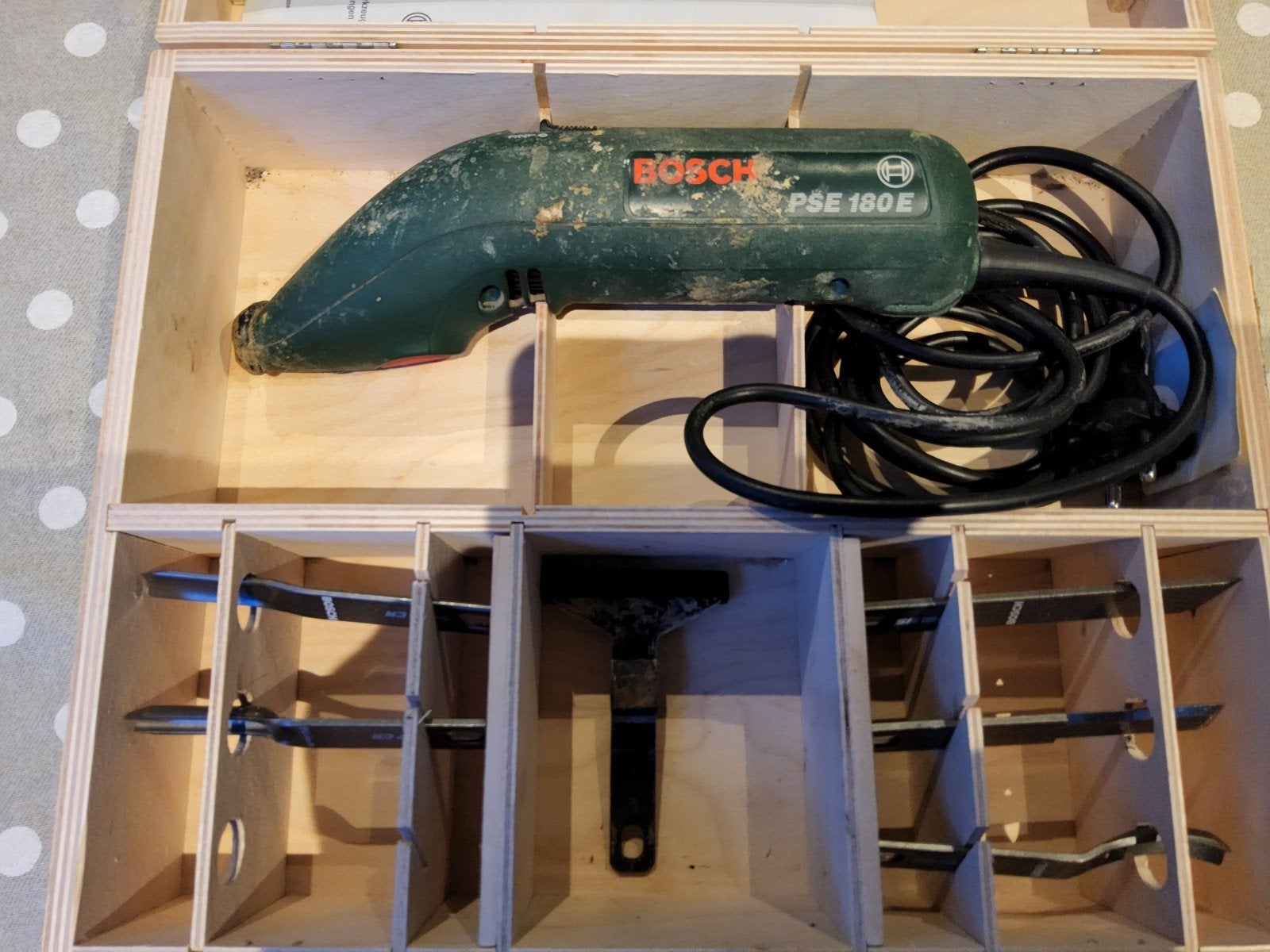 Bosch PSE 180 E schraper in houten kist, Ophalen of Verzenden, Gebruikt