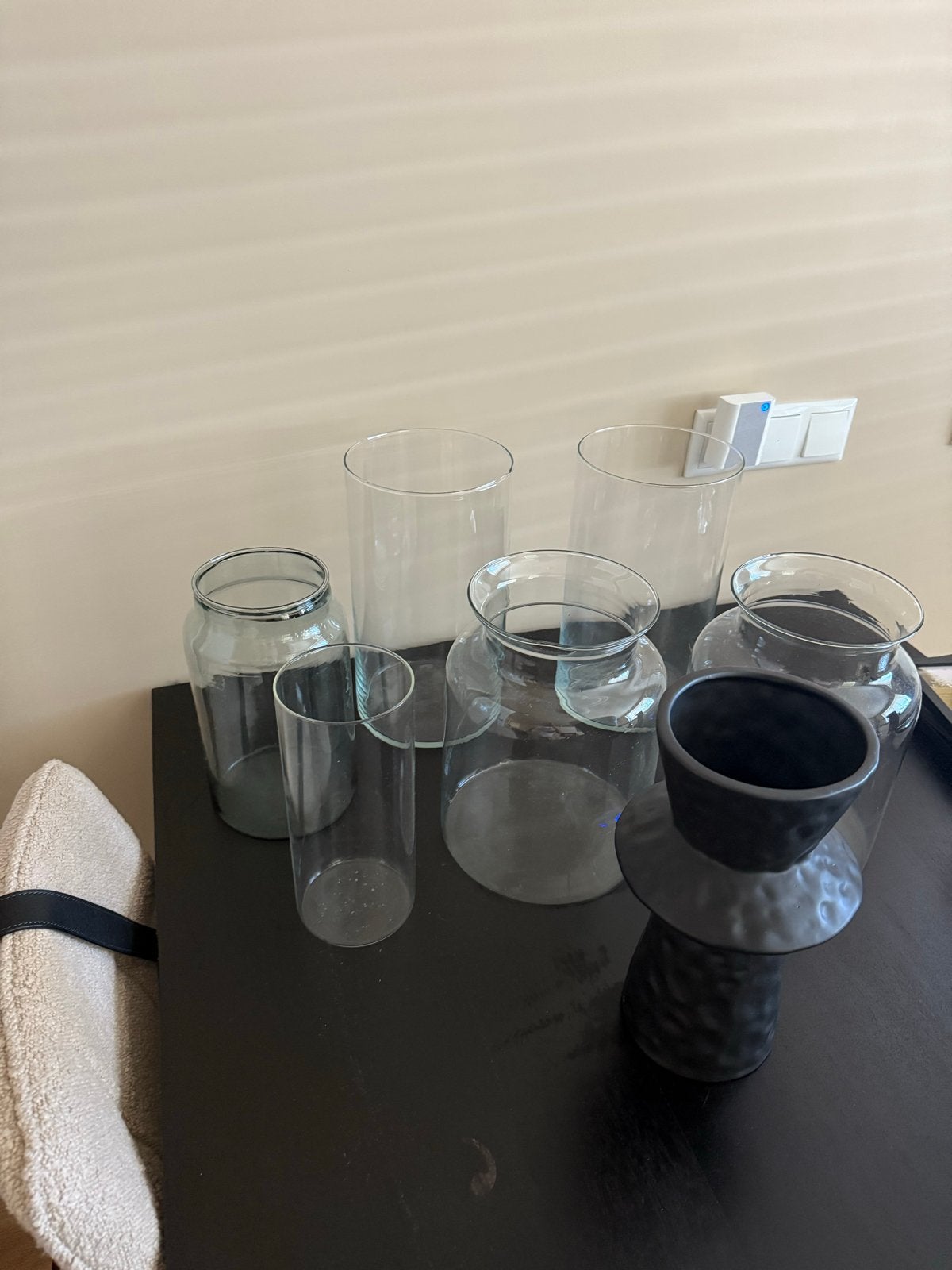 Bruiloft decoratie: Diverse vazen en schalen, Ophalen, Op voet, Transparant, Glas