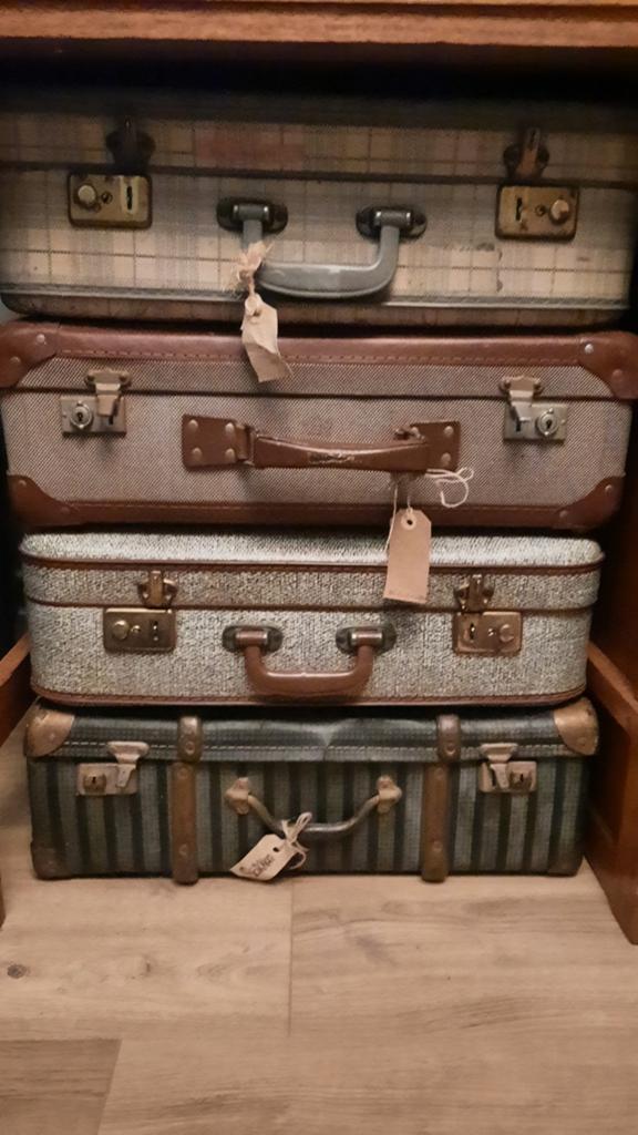 Vintage Koffers - Diverse Kleuren en Materialen, Ophalen, Overige materialen, Gebruikt, 50 tot 60 cm