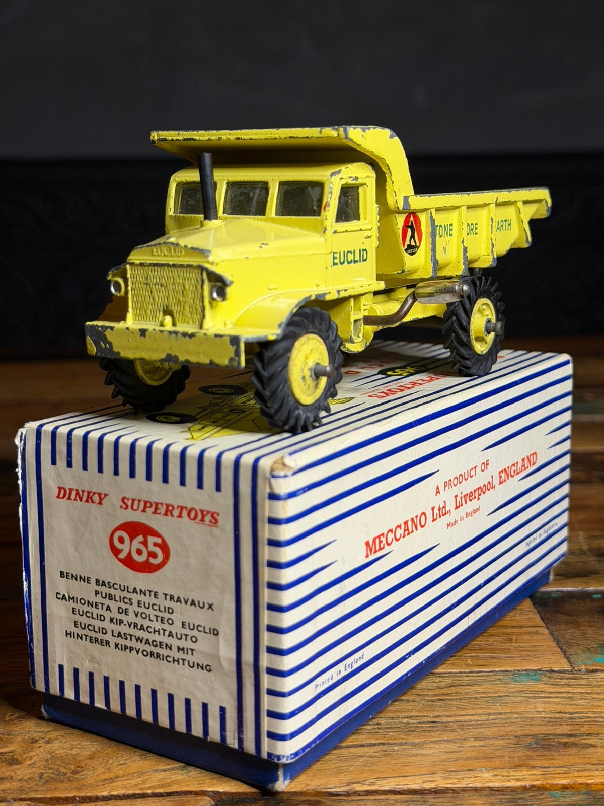 Dinky Supertoys 965 Euclid Rear Dump Truck met ramen, Ophalen of Verzenden, Gebruikt, Bus of Vrachtwagen, Dinky Toys