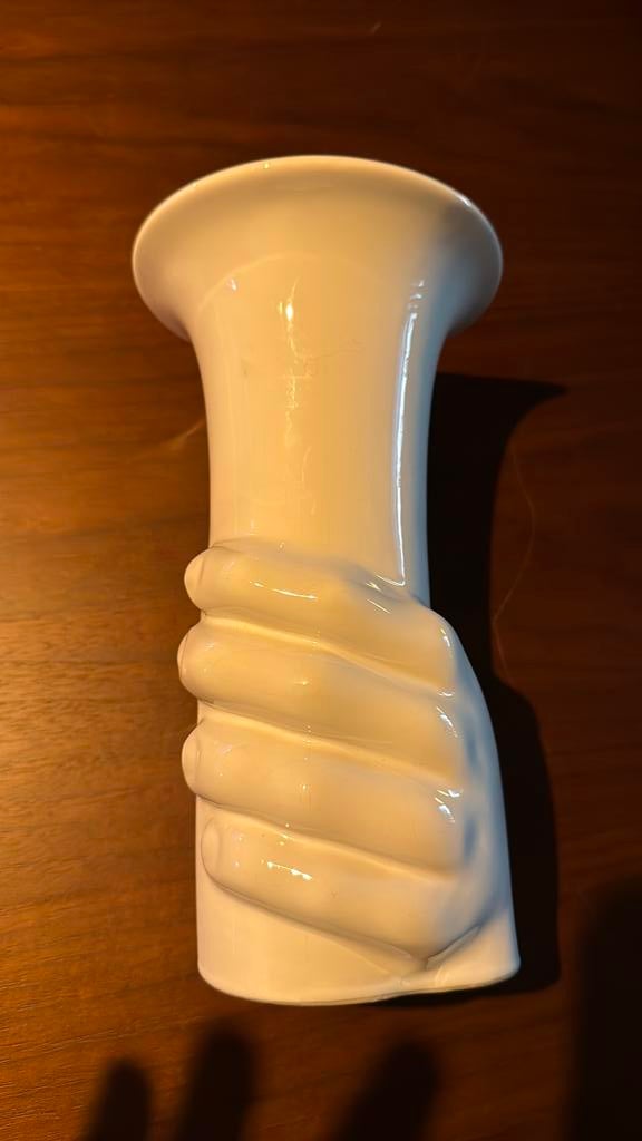 Witte vaas delfts wit hand, Ophalen of Verzenden