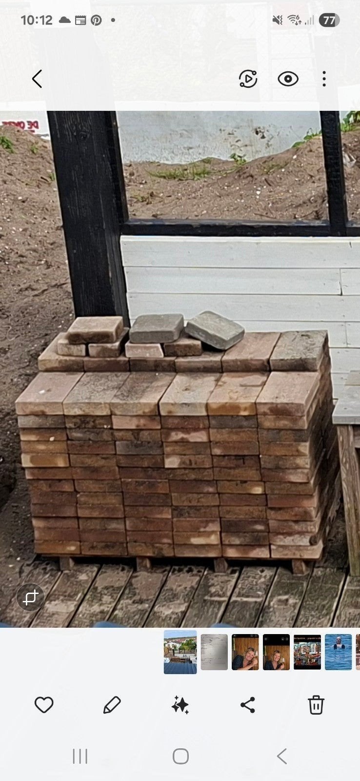 Gratis tegels ong.150 stus, Tuin en Terras, Ophalen, Gebruikt, Beton, Terrastegels