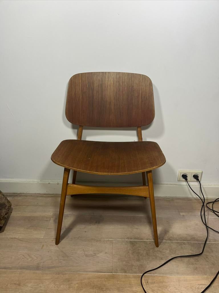 4x Børge Mogensen Shell Chairs (Model 155) – Deens Design, Huis en Inrichting, Stoelen, Zo goed als nieuw, Hout, Bruin, Ophalen