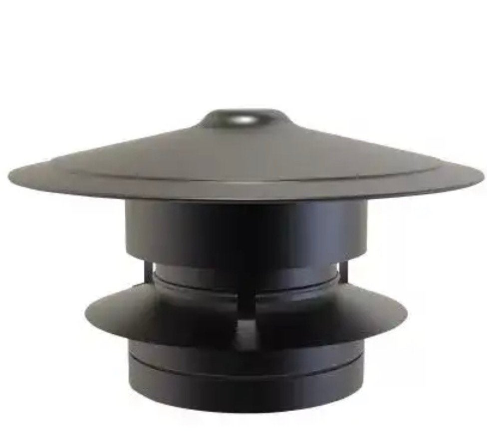 Trekkap anti-valwind Ø 150 mm Dubbelwandig geïsoleerd mat zw, Huis en Inrichting, Haarden, Ophalen of Verzenden, Nieuw