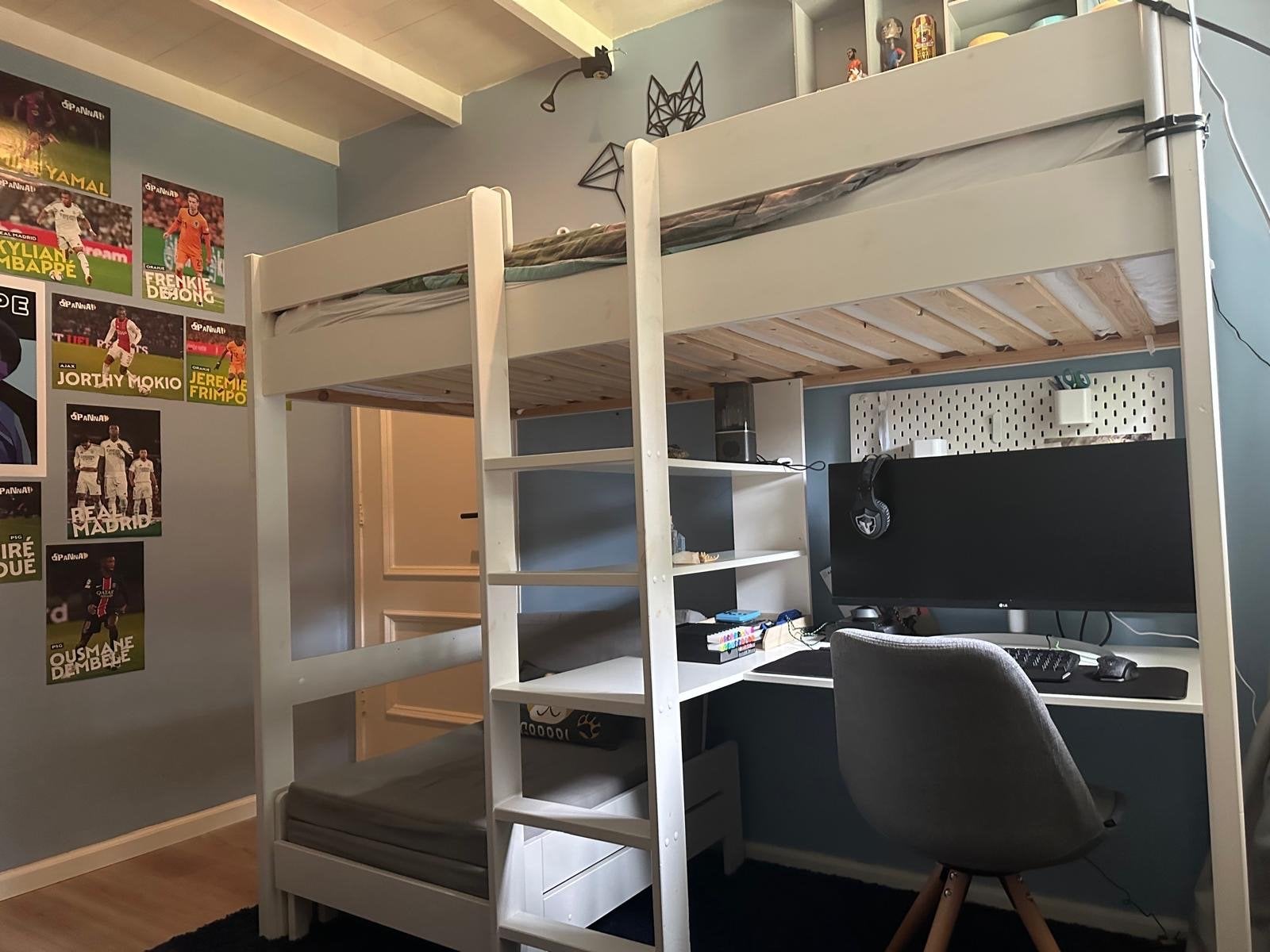 Hoogslaper Robin van Nous kids met bureau en slaapbank, Ophalen, Gebruikt, Eenpersoons, 200 cm