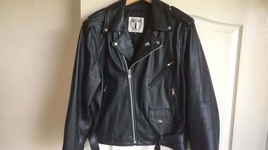 Motorjas leer Highway 1 maat 58, Motoren, Kleding | Motorkleding, Ophalen of Verzenden, Tweedehands, Jas | leer