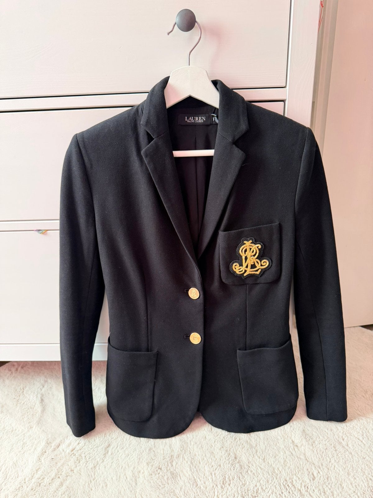 Lauren Ralph Lauren blazer ‘ANFISA’  zwart/goud, Ophalen of Verzenden, Nieuw, Zwart