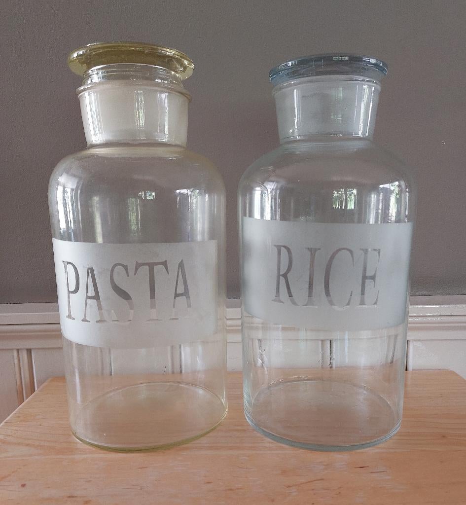 Voorraadpot, glas, Pasta en Rice, Voorraadpot, Ophalen, Gebruikt, Glas