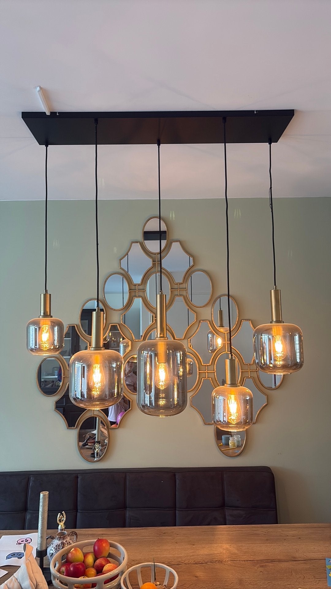Hanglampen met rookglas, Ophalen, Gebruikt