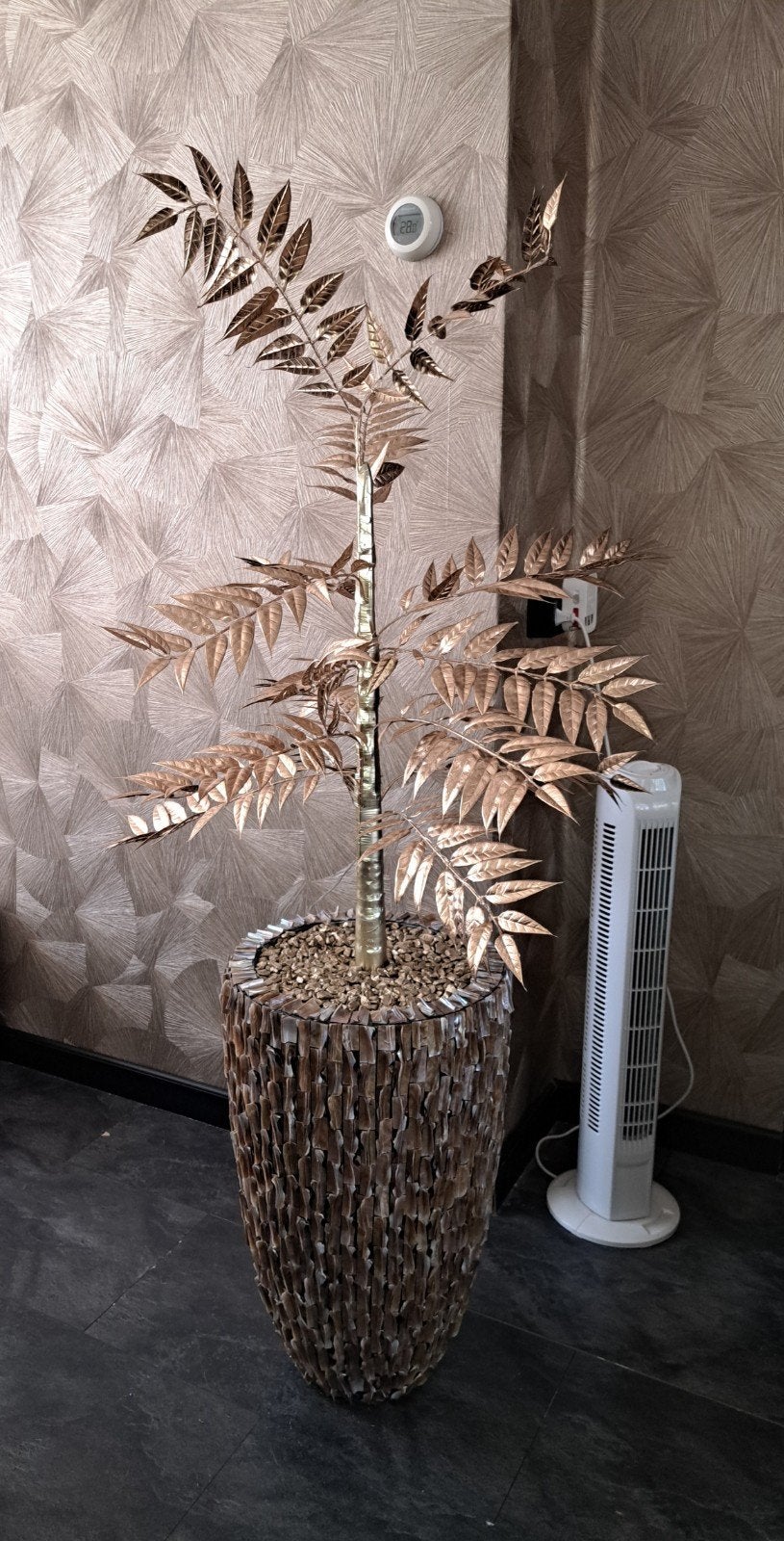 Decoratieve gouden schelpenvaas, Ophalen, Zo goed als nieuw, Overige kleuren, Overige materialen