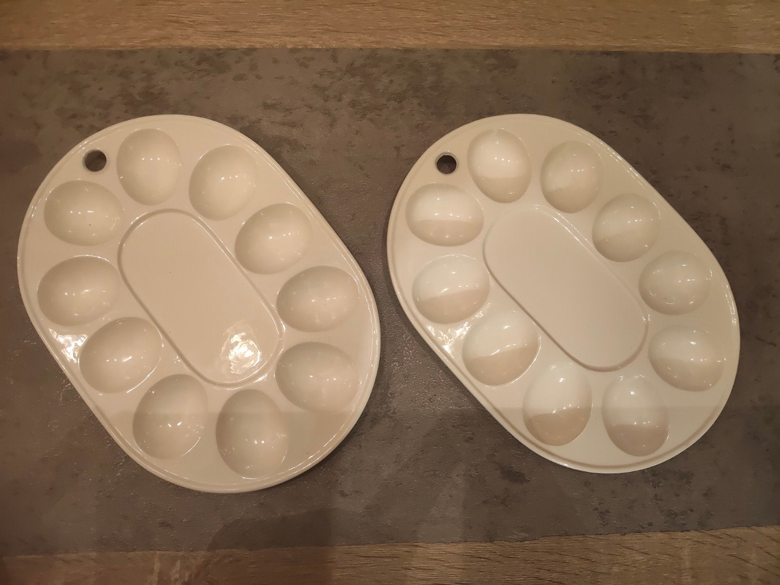 2x Langwerpige Eierschalen voor 10 Eieren - 22,5x16,5 cm, Ophalen of Verzenden, Zo goed als nieuw