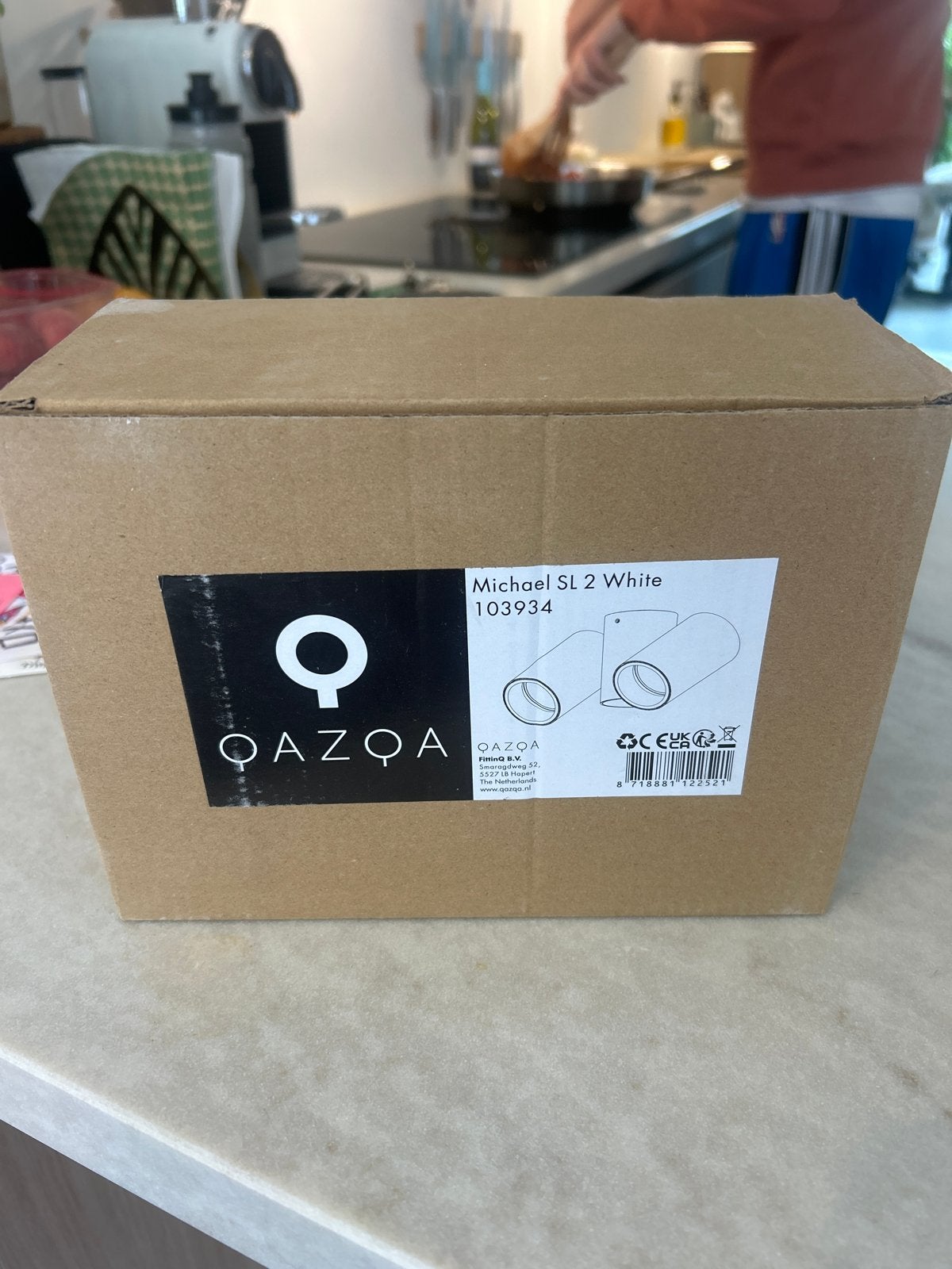 QAZQA Michael SL 2 Witte Opbouwspot - Nieuw in doos, Ophalen of Verzenden, Nieuw, Metaal