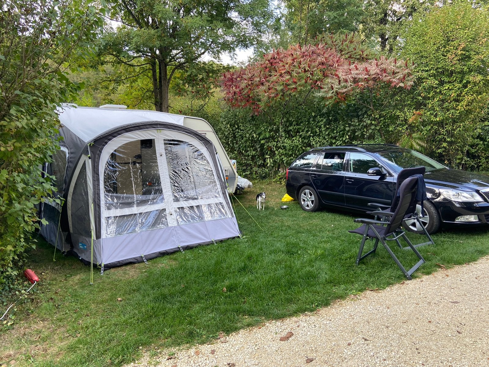 Kampa Fiesta Air Pro 280 voortent, luifel en vloerkleed, Caravans en Kamperen, Voortenten en Luifels, Ophalen, Gebruikt, Kampa Dometic