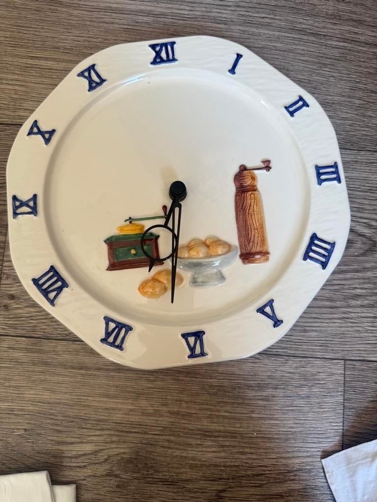 Vintage Wandklok met keukenmotief, Antiek en Kunst, Ophalen of Verzenden