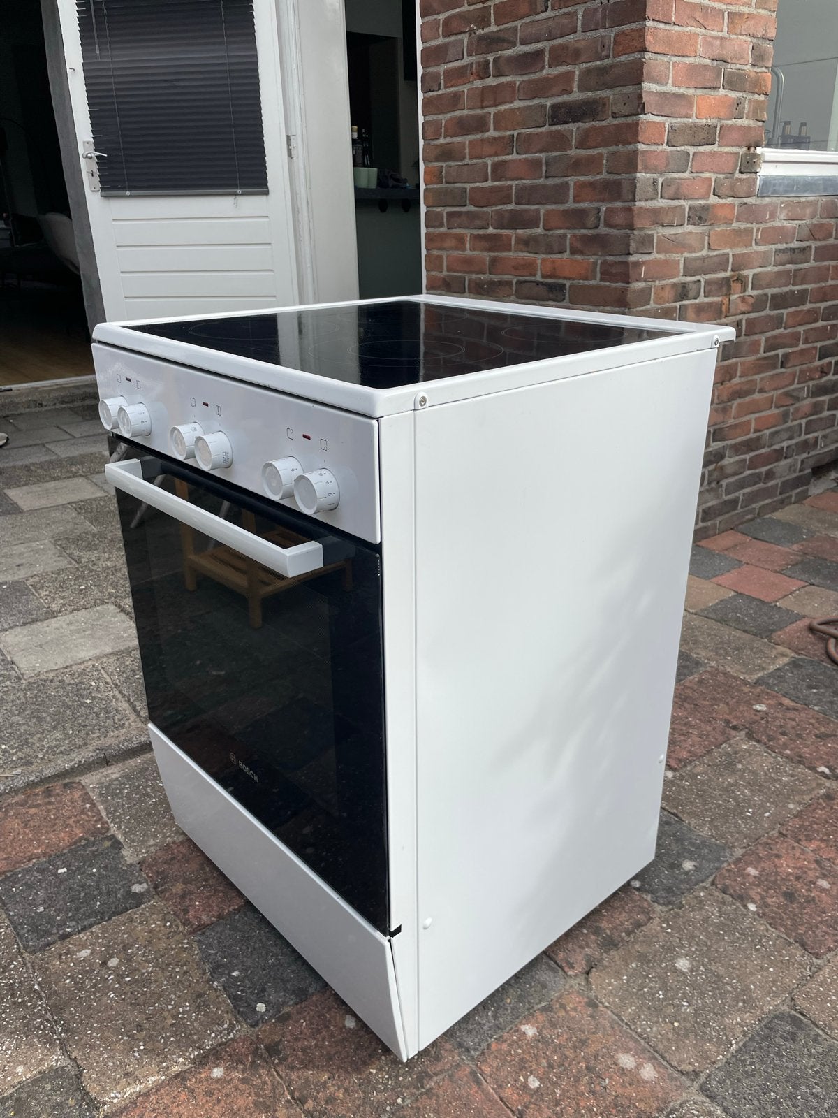 Bosch HKL090120 Elektrisch Fornuis met Keramische Kookplaat, Ophalen, Gebruikt, 60 cm of meer, Keramisch