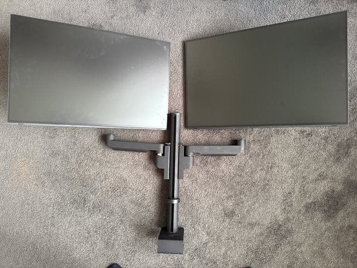 EIZO FlexScan EV2457 Monitor met Dual Monitor Arm, Ophalen, IPS, In hoogte verstelbaar, Full HD