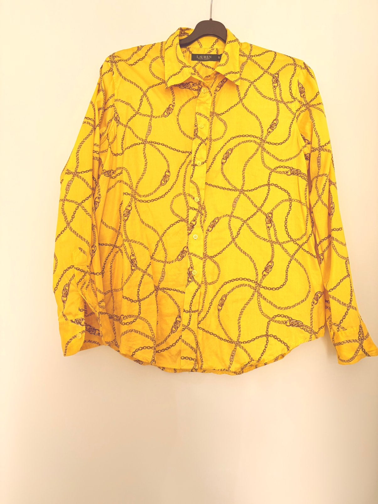 Ralph Lauren katoenen blouse maat xl, Ophalen of Verzenden, Zo goed als nieuw, Maat 42/44 (L), Geel