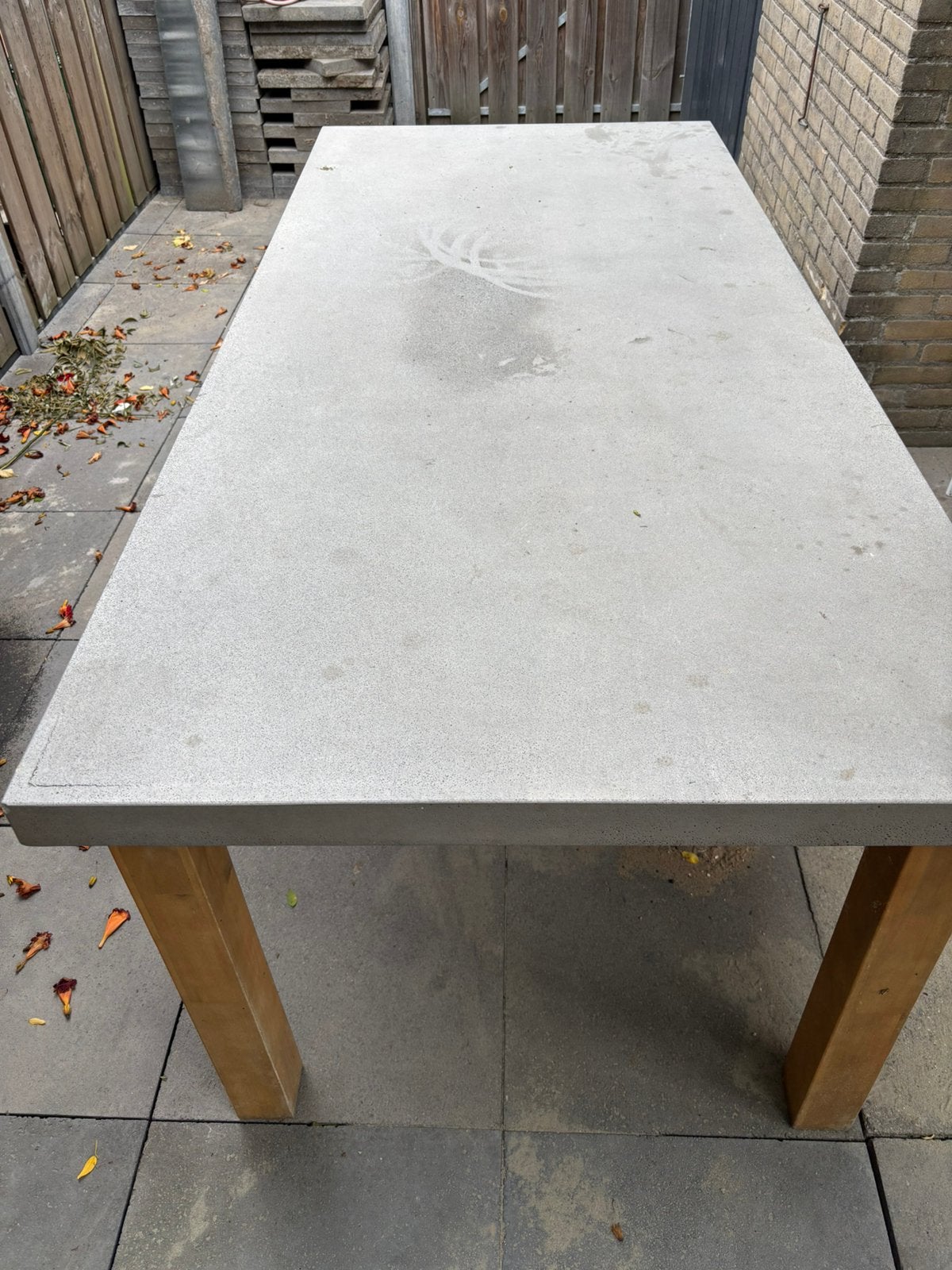 Gratis polystone tuintafel, Tuin en Terras, Tuintafels, Ophalen, Zo goed als nieuw, Rechthoekig