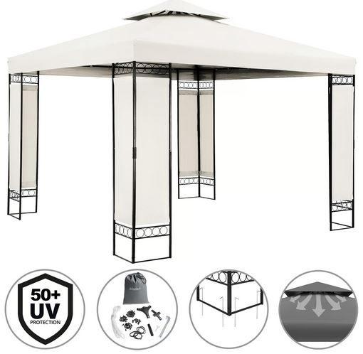 Paviljoen 3x3, partytent prieel crème GRATIS BEZORGD!, Verzenden, Minder dan 4 meter, Nieuw, Nvt