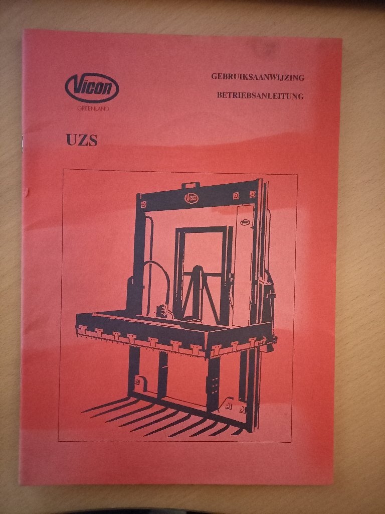 Gebruiksaanwijzing Vicon UZS kuilvoersnijder, Boeken, Ophalen of Verzenden, Gelezen, Tractor en Landbouw