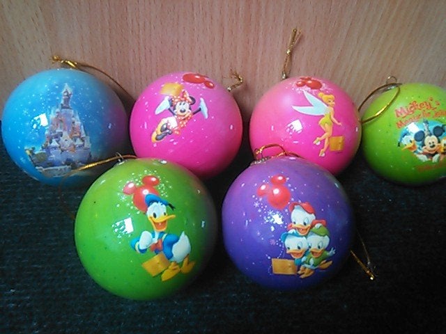 6 kerstballen disney, Verzamelen, Disney, Ophalen, Overige figuren, Gebruikt, Overige typen