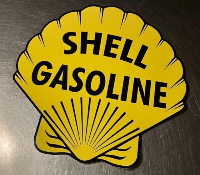 SHELL GASOLINE  - retro sticker -  benzinepomp / olievat, Ophalen of Verzenden, Nieuw, Auto's