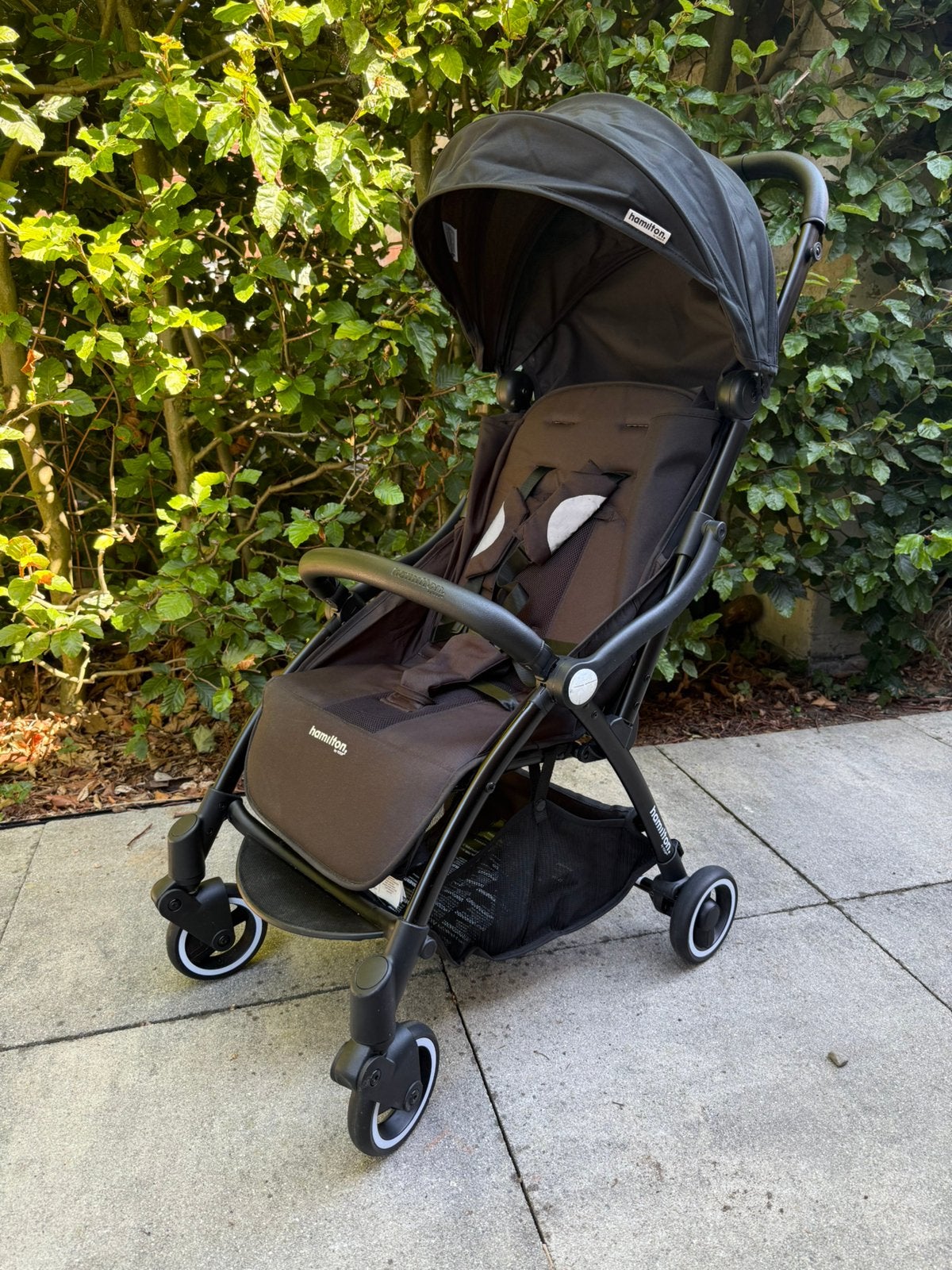 Hamilton buggy zwart inclusief accessoires, Ophalen, Zo goed als nieuw, Overige merken, Verstelbare rugleuning