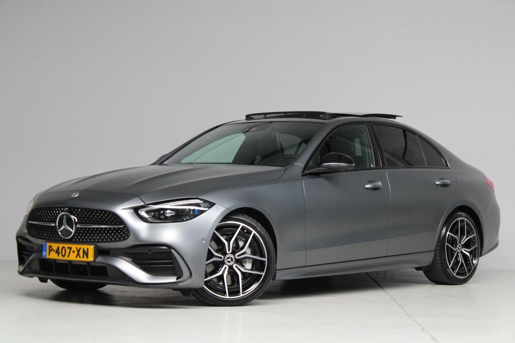 Mercedes-Benz C-klasse 180 AMG Line Night Pakket Magno Grey, Automaat, Euro 6, 4 cilinders, Automatische klimaatregeling