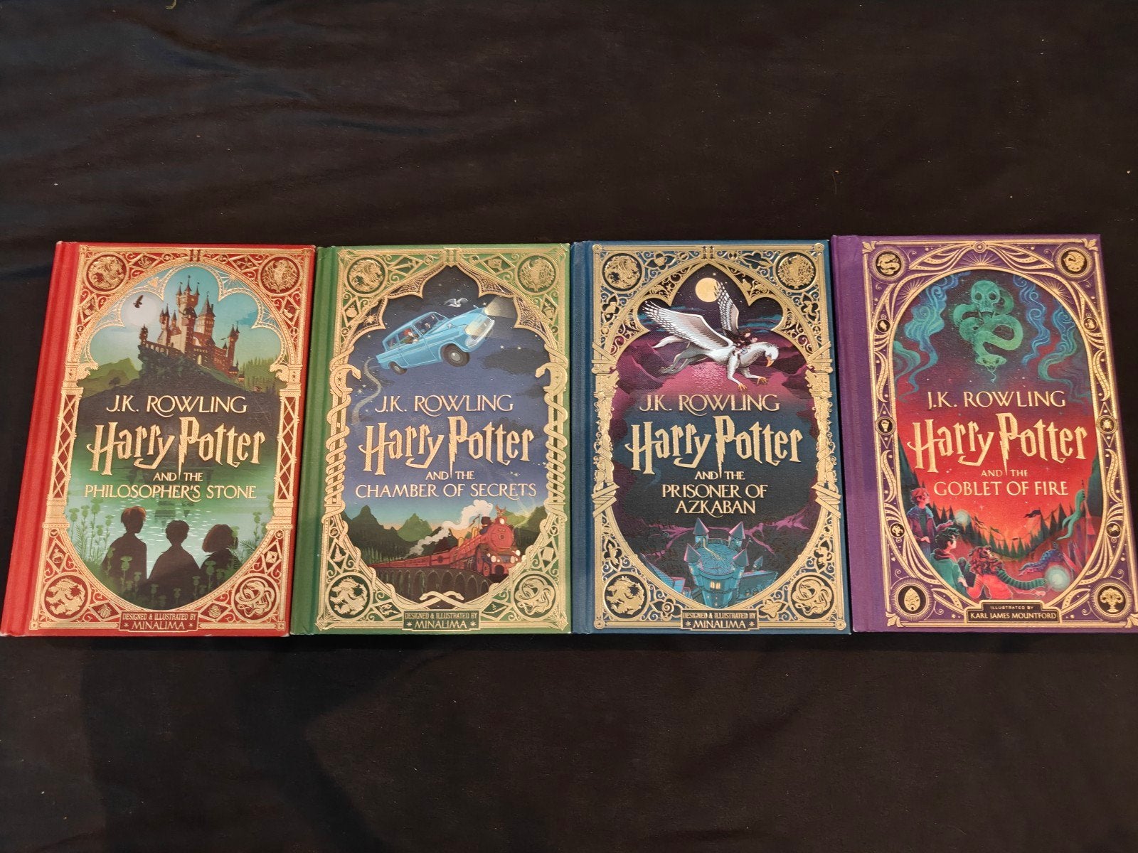 geïllustreerde Minalima Harry potter boeken 1 tot en met 4, Boeken, Verzenden, Zo goed als nieuw, J.K. Rowling, Prentenboek