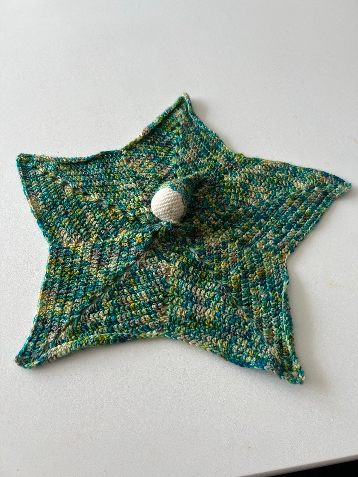 Gehaakte Ster Knuffeldoekje - Groen/Blauw, Ophalen of Verzenden, Zo goed als nieuw, Overige typen