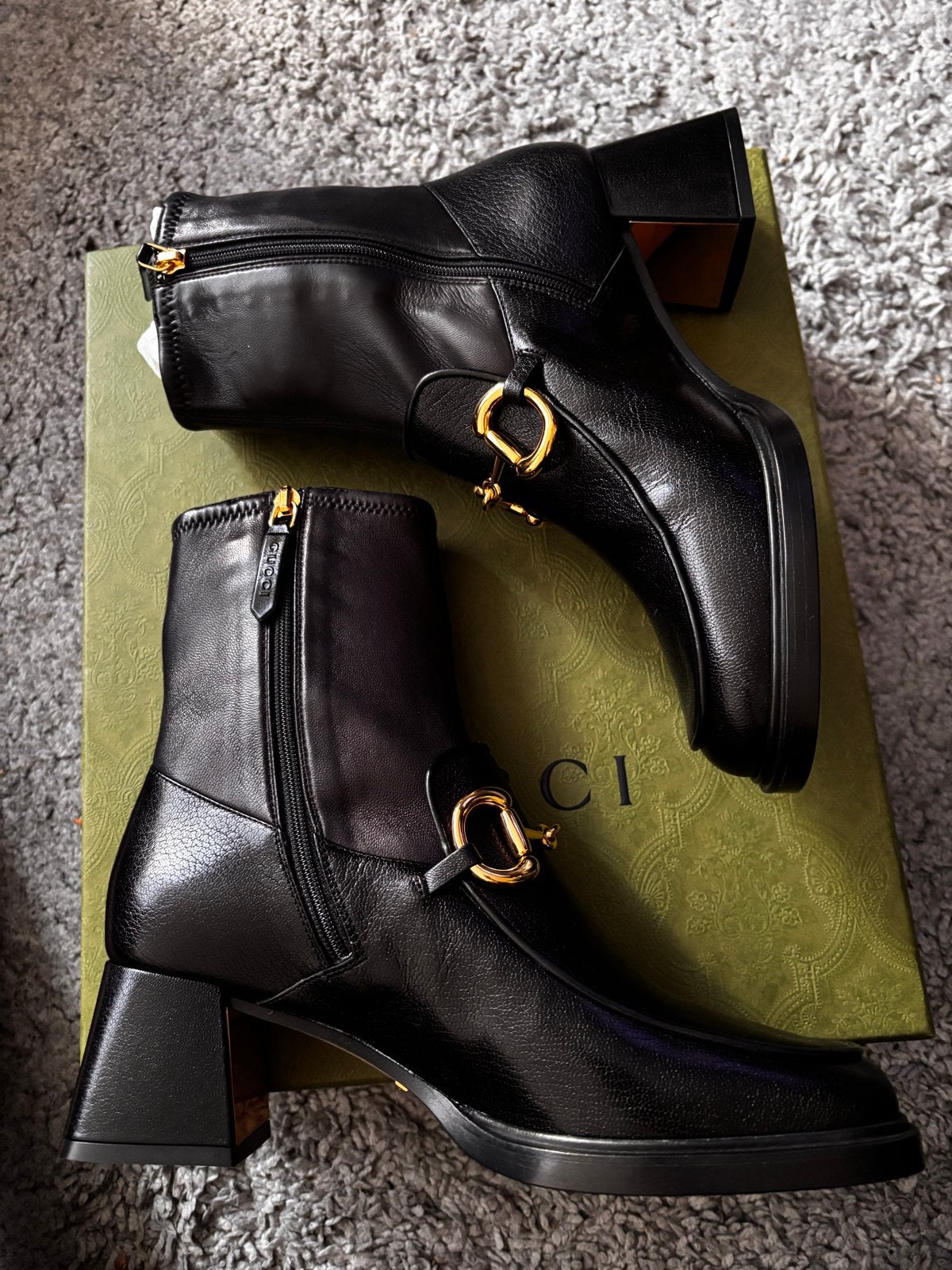Gucci Baby Bootie Ld32 Zwarte Leren Enkellaarzen Maat 38, Ophalen of Verzenden, Nieuw, Zwart, Lage of Enkellaarzen